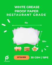 Load image into Gallery viewer, White Grease-Proof Paper – Restaurant Grade | 100pcs