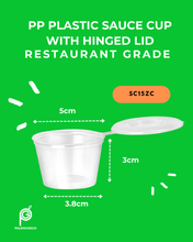 Load image into Gallery viewer, Plastic Sauce Cup with Hinged Lid | 50pcs
