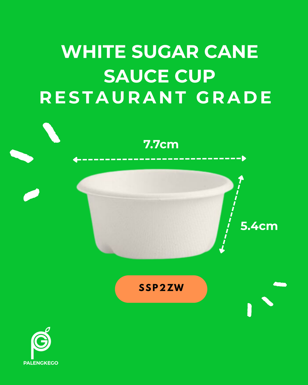 White Sugarcane Sauce Cup and Pet Lid | 50pcs