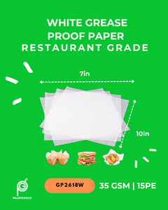White Grease-Proof Paper – Restaurant Grade | 100pcs