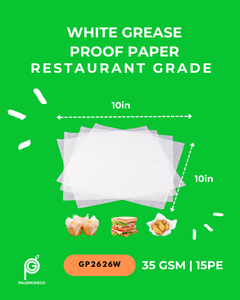 White Grease-Proof Paper – Restaurant Grade | 100pcs