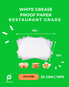White Grease-Proof Paper – Restaurant Grade | 100pcs